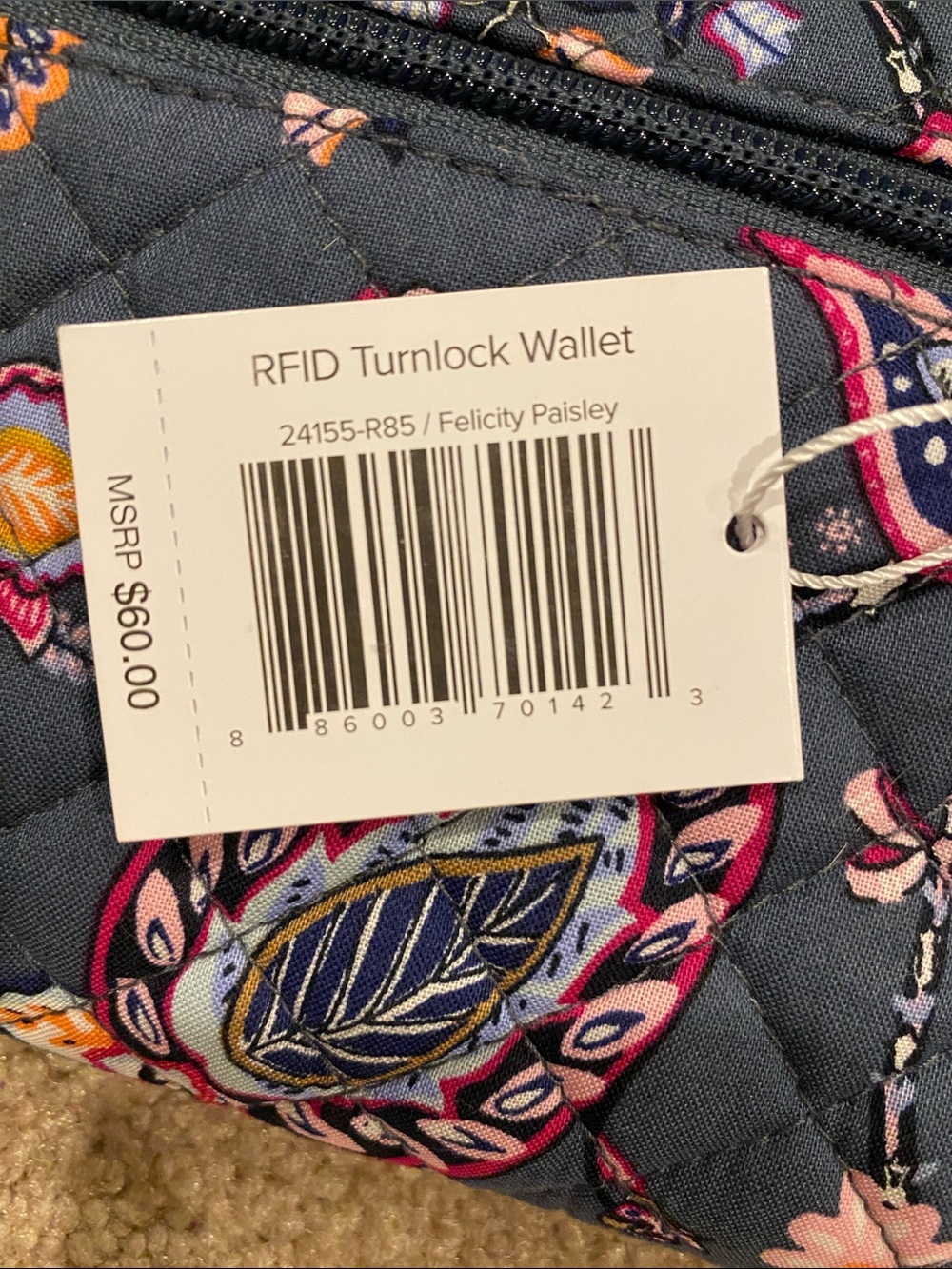 RFID Turnlock Wallet NWT Felicity Paisley - Picture 4 of 9